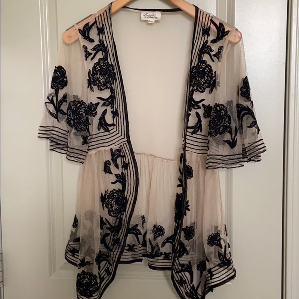 Sheer embroidered bolero